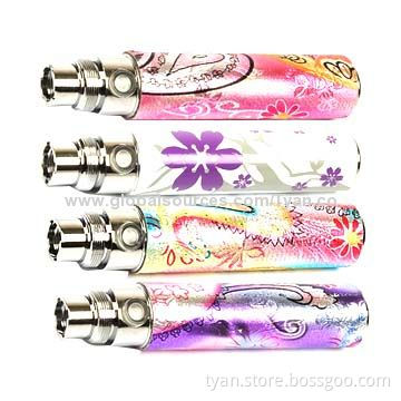 eGo-Q Batteries with Beautiful Label Pattern 3.3-4.2V, 300 Times Charges, 510 Thread, 600-1,200-puff
